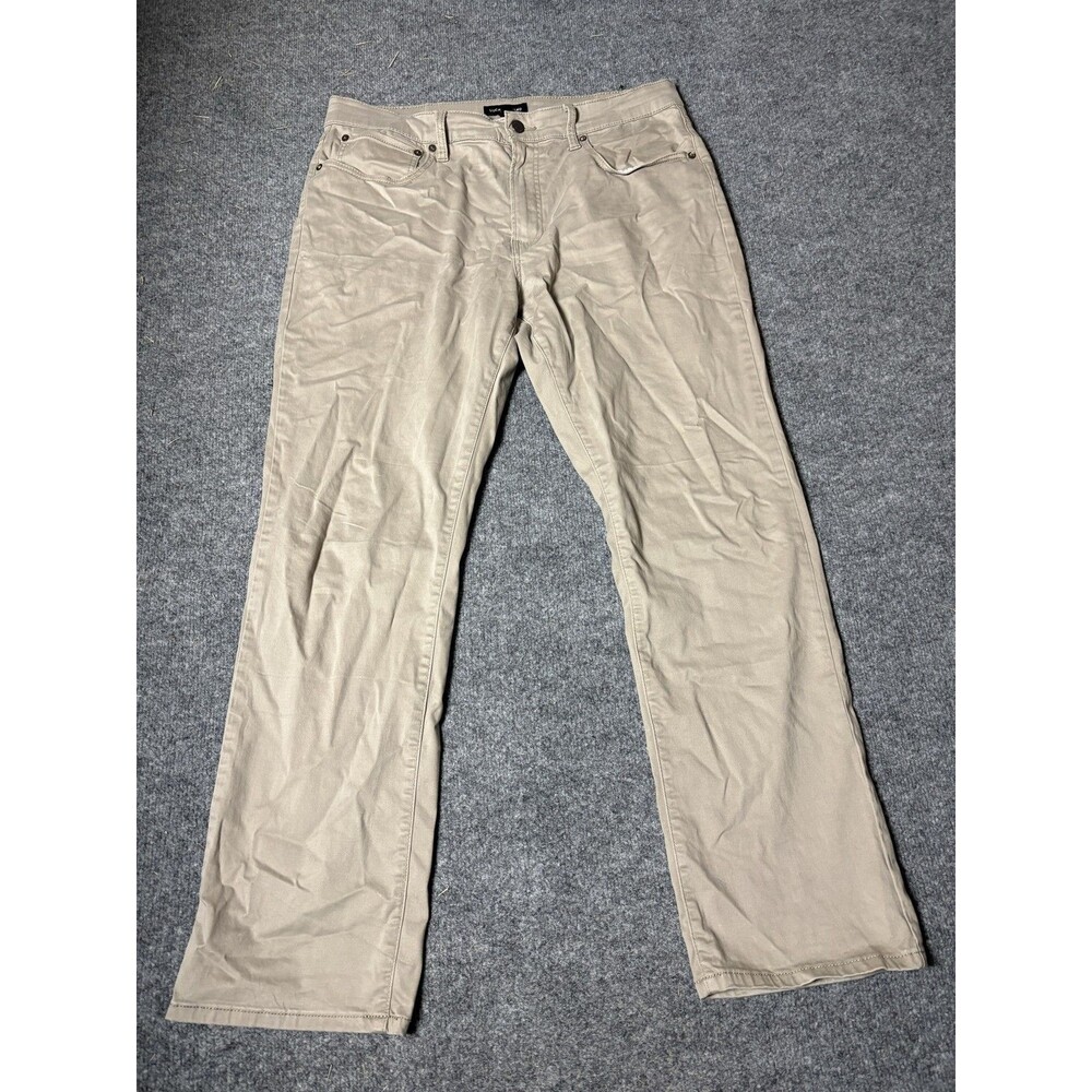 Lucky Brand 223 Straight Jeans Mens 36x32 Beige Stretch Denim Casual Light Wash